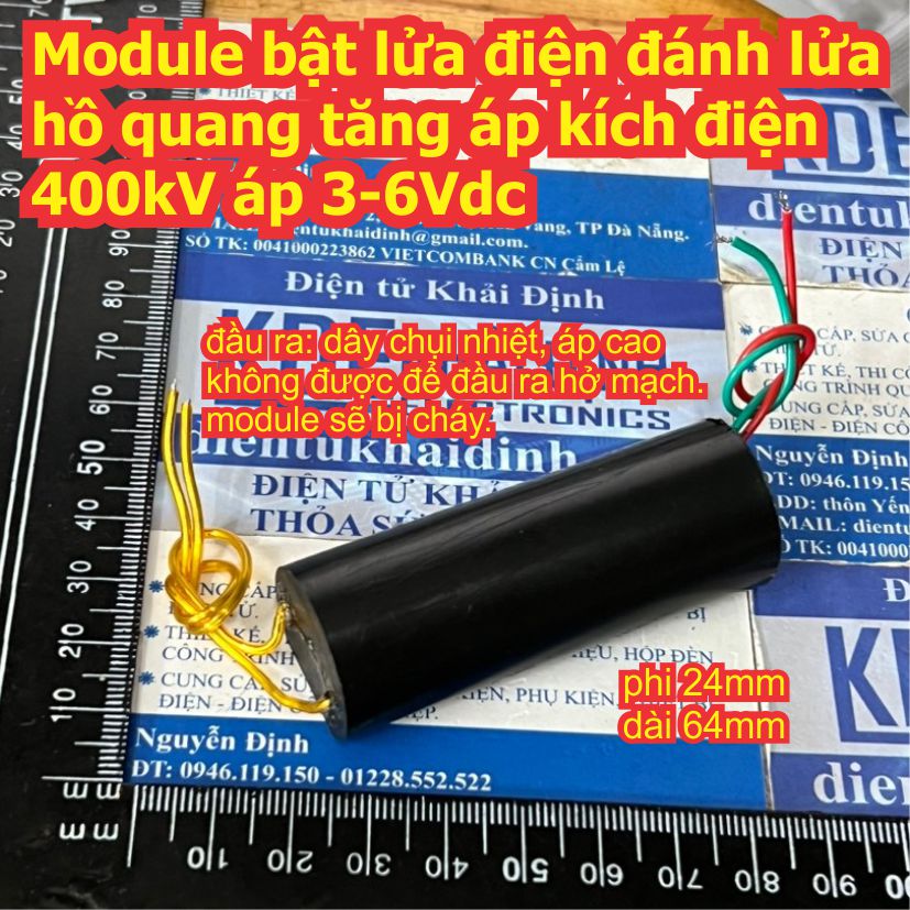 Module bật lửa điện đánh lửa hồ quang tăng áp kích điện 400kV áp 3-6Vdc kde9512