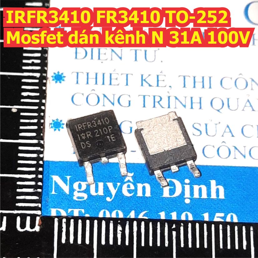 IRFR3410 FR3410 TO-252 Mosfet dán kênh N 31A 100V kde9518