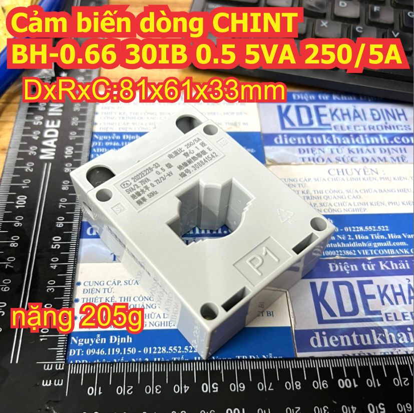 Cảm biến dòng đo lường CHINT BH-0.66 30IB 0.5 2.5VA 100/5A 5VA 250/5A kde9546