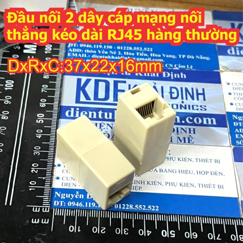 Đầu nối 2 dây cáp mạng nối thẳng kéo dài RJ45 hàng thường / tốt kde9562