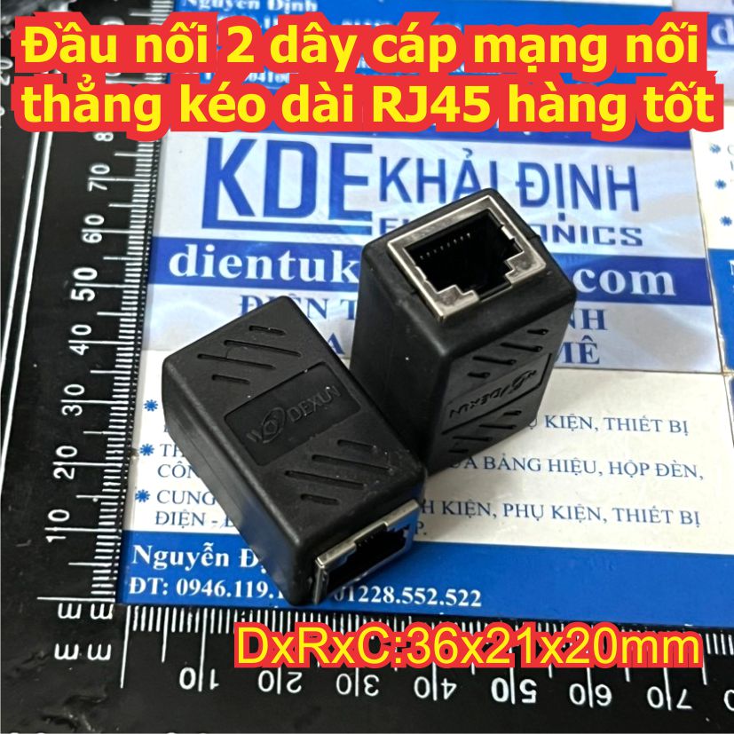 Đầu nối 2 dây cáp mạng nối thẳng kéo dài RJ45 hàng thường / tốt kde9562