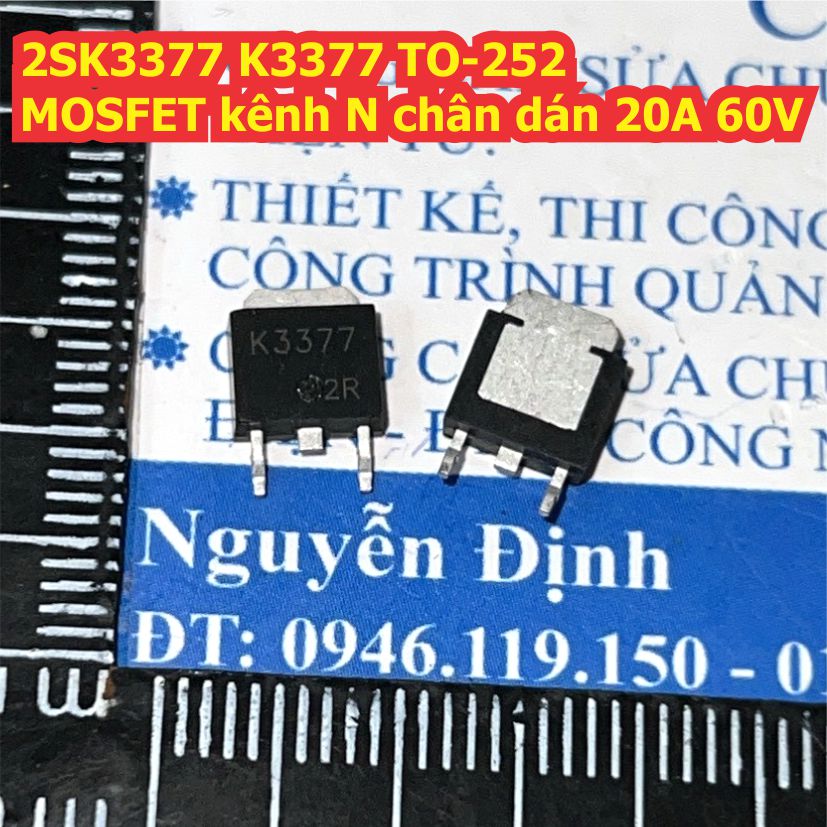 2SK3377 K3377 3377 TO-252 MOSFET kênh N chân dán 20A 60V kde9588
