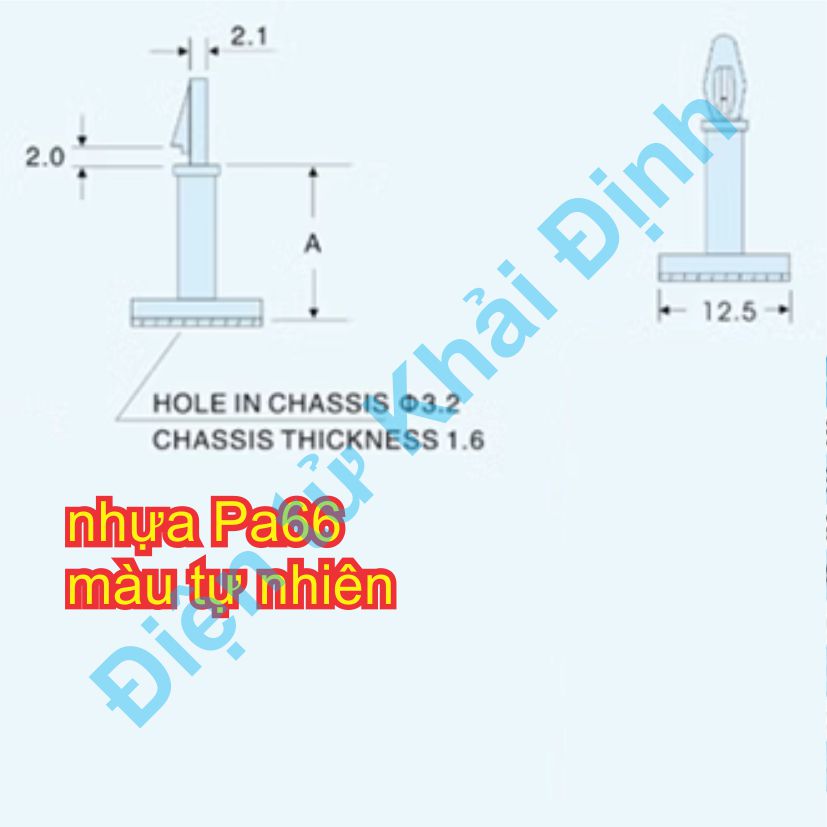 chân Cột nhựa cách ly cố định nâng đỡ mạch đện PCB lỗ 3mm dán keo HC-8/16 cao 8mm / 16mm kde9591