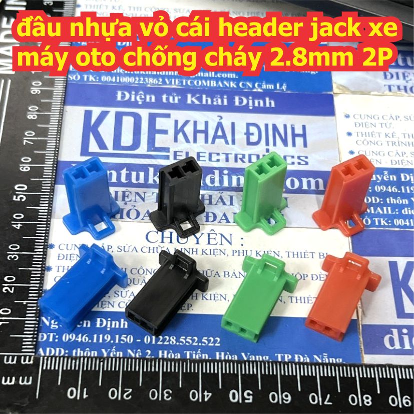 đầu nhựa vỏ cái / đực header jack xe máy oto chống cháy 2.8mm 2P 3P 4P màu đỏ đen xanh lá xanh dương kde9595