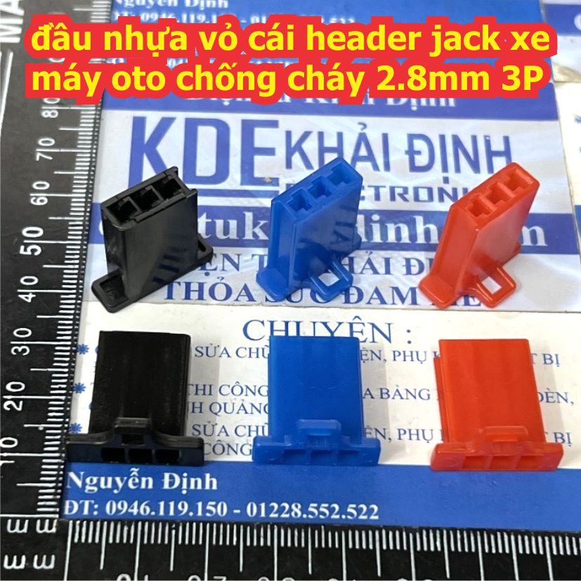 đầu nhựa vỏ cái / đực header jack xe máy oto chống cháy 2.8mm 2P 3P 4P màu đỏ đen xanh lá xanh dương kde9595