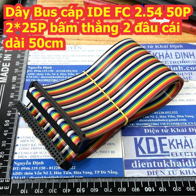 Dây Bus cáp IDE FC 2.54 50P 2*25P bấm thẳng 2 đầu cái dài 50cm kde9600