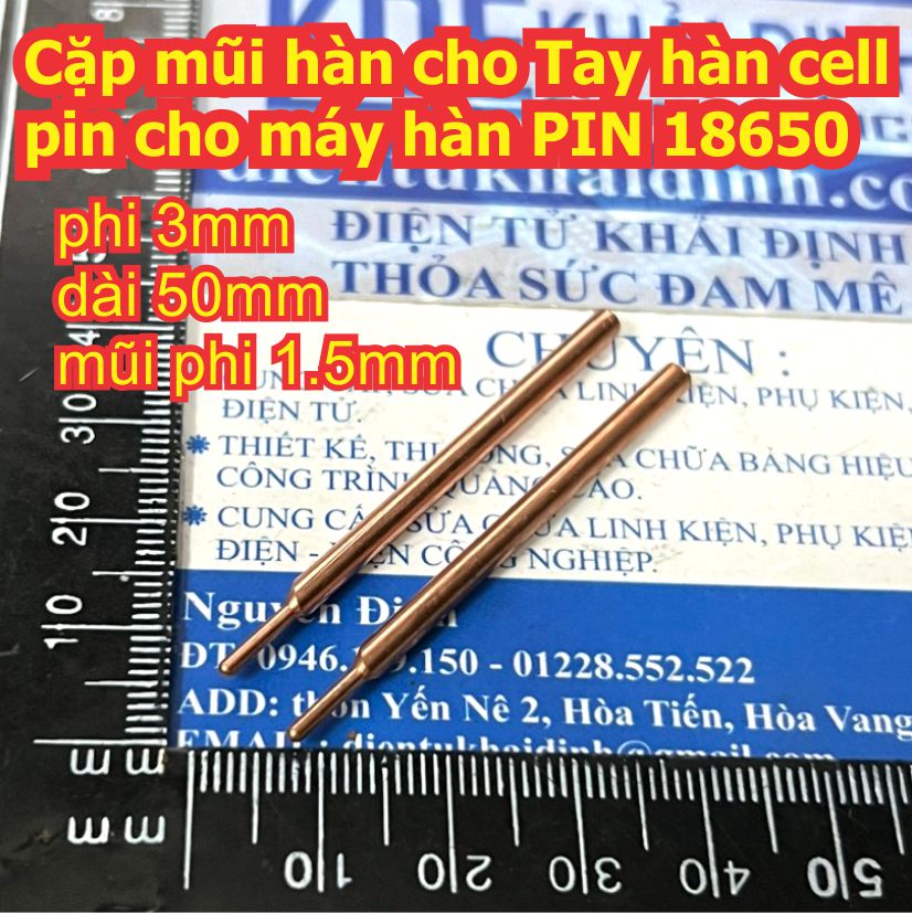 Tay hàn cell pin bằng đồng đỏ cho máy hàn PIN 18650 kde9616