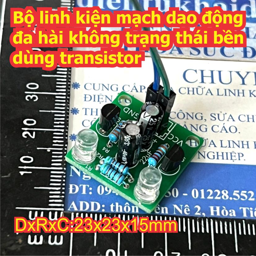 Bộ linh kiện mạch dao động đa hài không trạng thái bền dùng transistor áp 3V - 12V kde9689