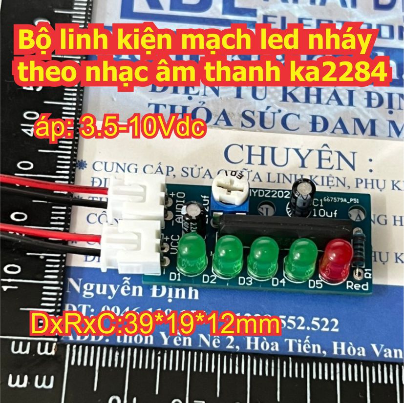 Bộ linh kiện mạch led nháy theo nhạc âm thanh ka2284 kde9690