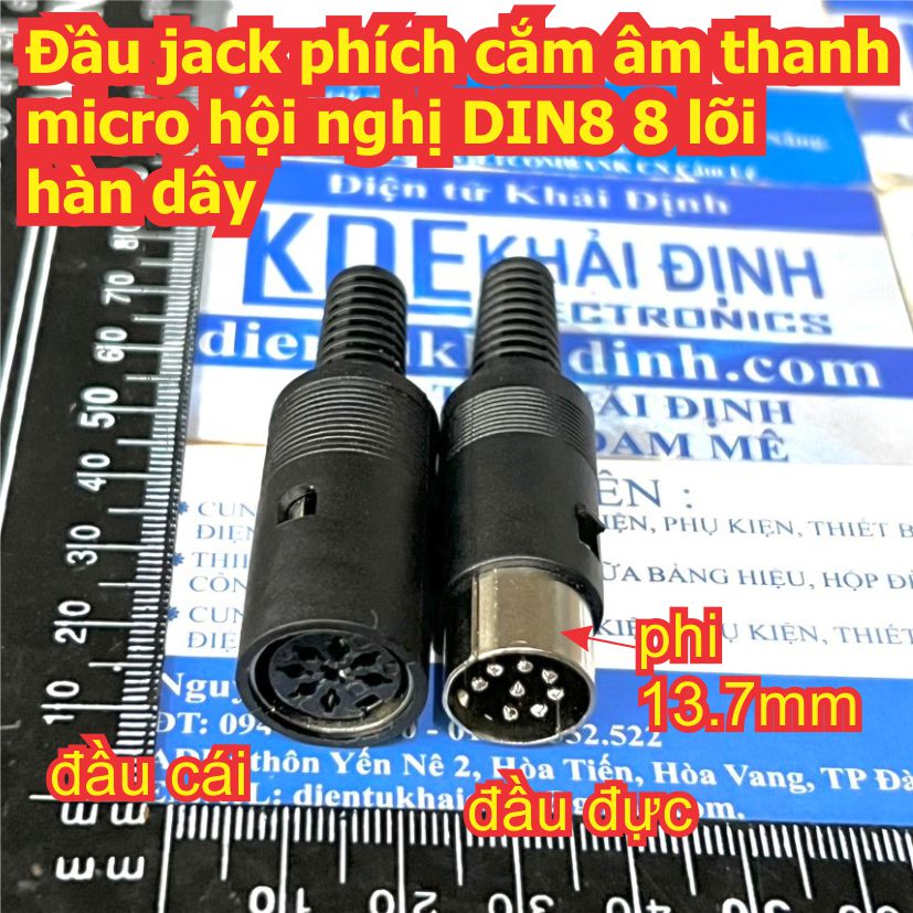 Đầu jack phích cắm âm thanh micro hội nghị DIN8 8 lõi / DIN4 4 lõi hàn dây đầu đực / cái kde9702