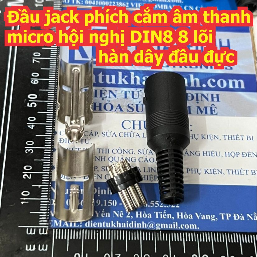 Đầu jack phích cắm âm thanh micro hội nghị DIN8 8 lõi / DIN4 4 lõi hàn dây đầu đực / cái kde9702