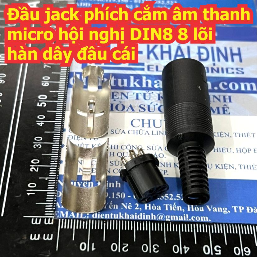 Đầu jack phích cắm âm thanh micro hội nghị DIN8 8 lõi / DIN4 4 lõi hàn dây đầu đực / cái kde9702
