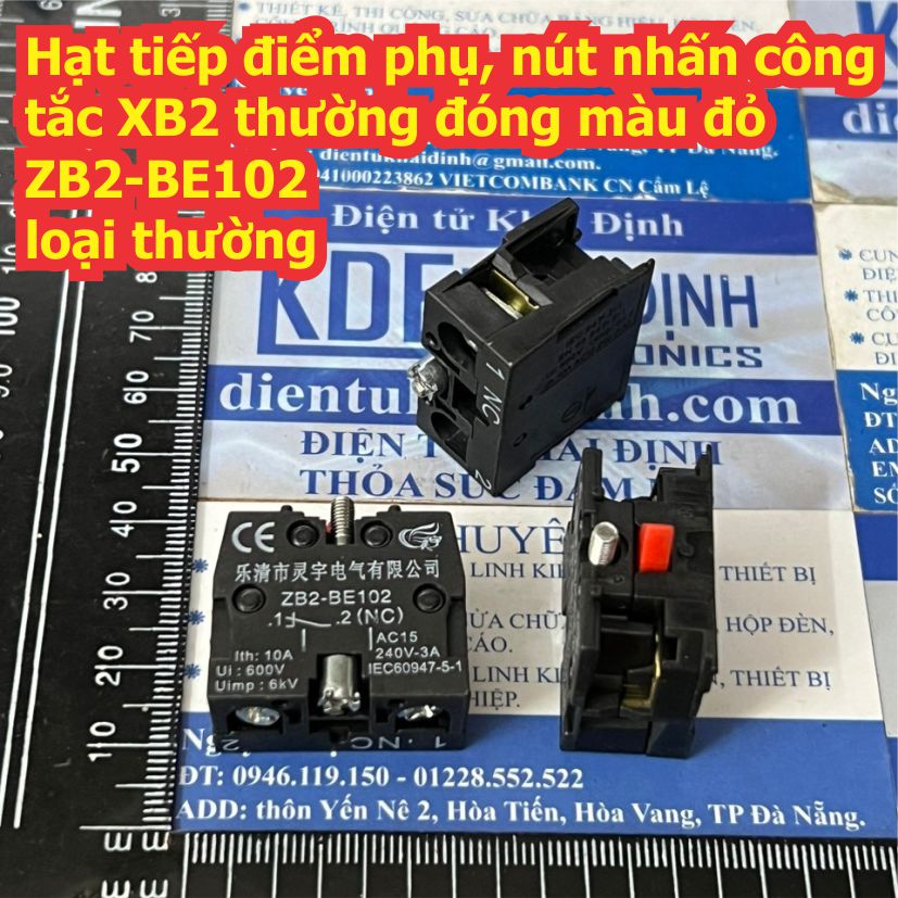 Hạt tiếp điểm phụ, nút nhấn công tắc XB2 thường mở xanh lá ZB2-BE101C / đóng màu đỏ ZB2-BE102 kde9722