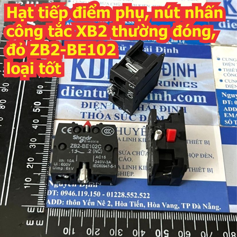 Hạt tiếp điểm phụ, nút nhấn công tắc XB2 thường mở xanh lá ZB2-BE101C / đóng màu đỏ ZB2-BE102 kde9722