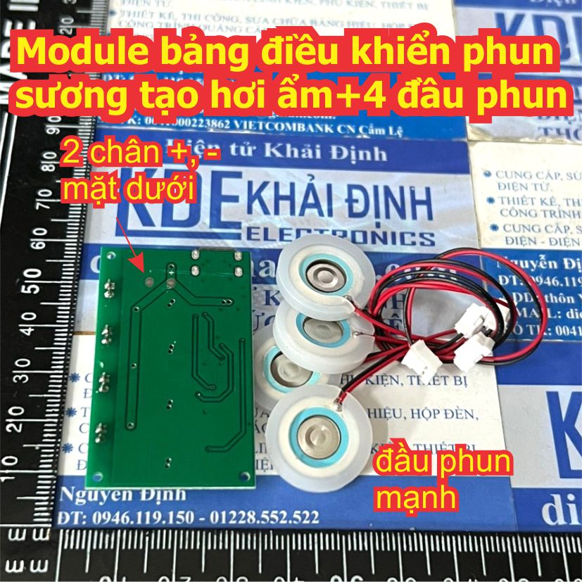 Module bảng điều khiển phun sương tạo hơi ẩm full phụ kiện cổng type-C 1, 2, 4 đầu phun kde9748