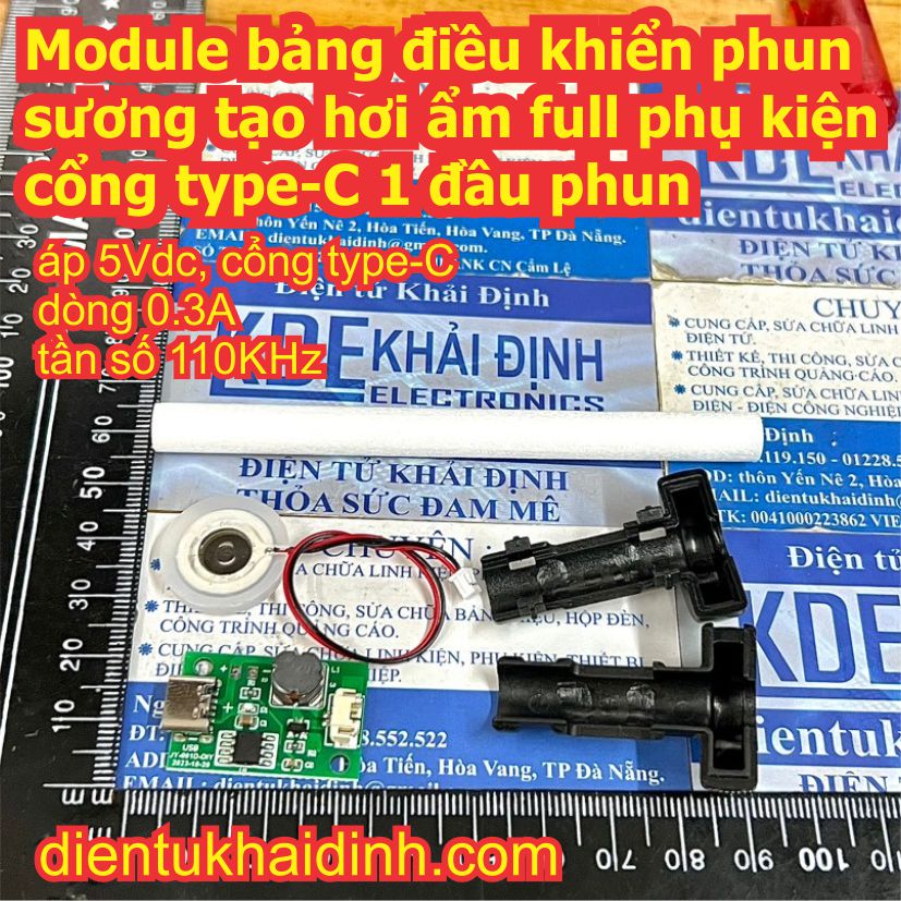 Module bảng điều khiển phun sương tạo hơi ẩm full phụ kiện cổng type-C 1, 2, 4 đầu phun kde9748
