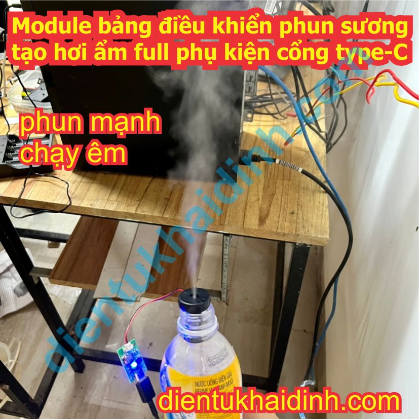 Module bảng điều khiển phun sương tạo hơi ẩm full phụ kiện cổng type-C 1, 2, 4 đầu phun kde9748