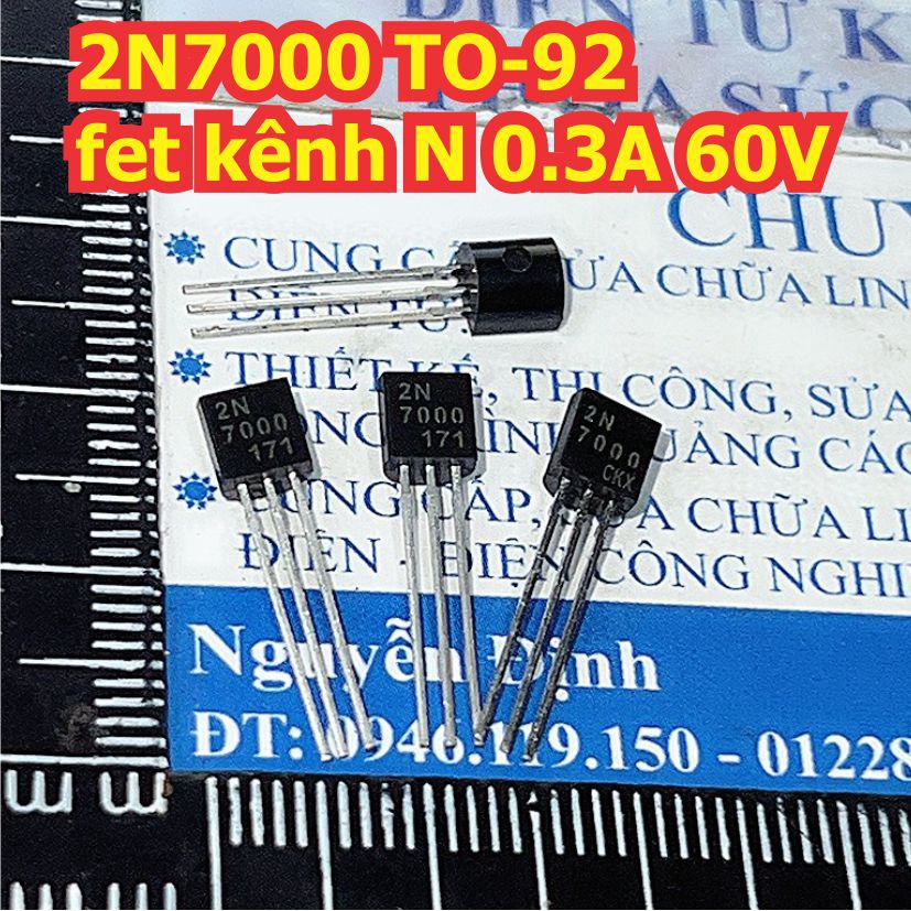 2N7000 TO-92 fet kênh N 0.3A 60V kde0192