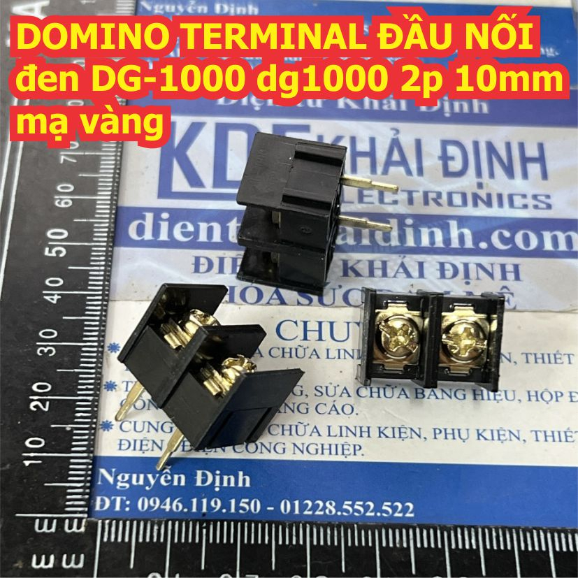 DOMINO cầu đấu đầu vặn nối dây màu đen DG-1000 10mm chân mạ vàng 2p kde0461
