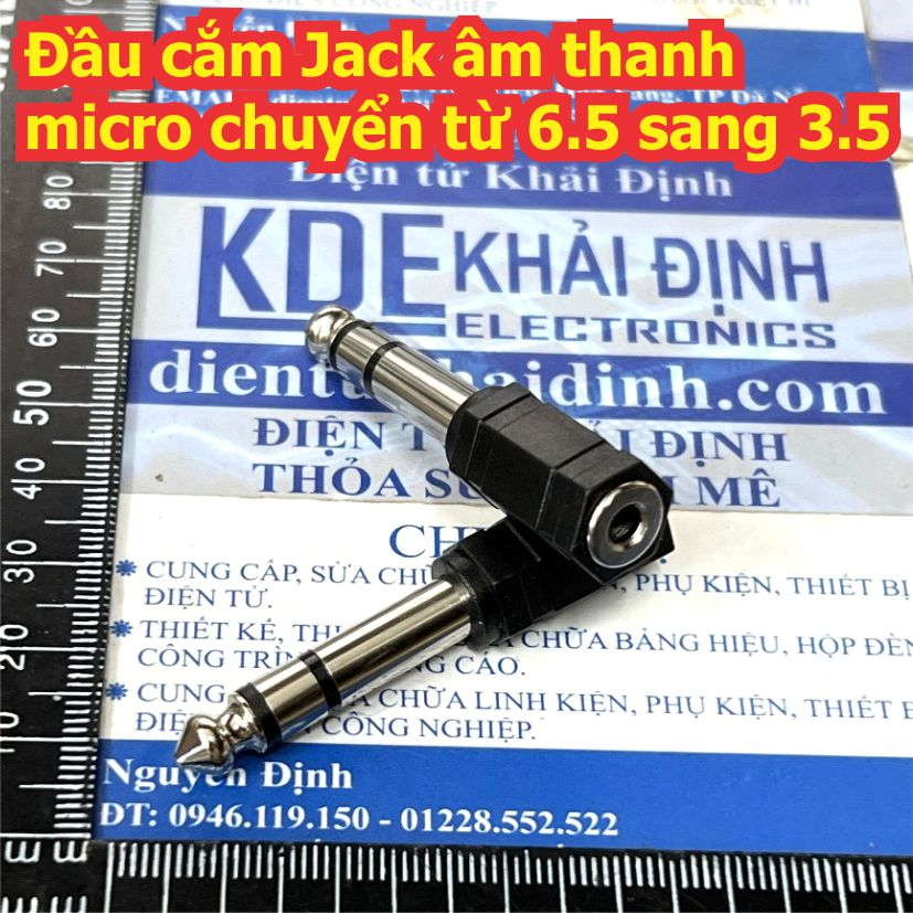 Đầu cắm Jack âm thanh mic micro vỏ nhựa chuyển từ 6.5 sang 3.5 kde0217