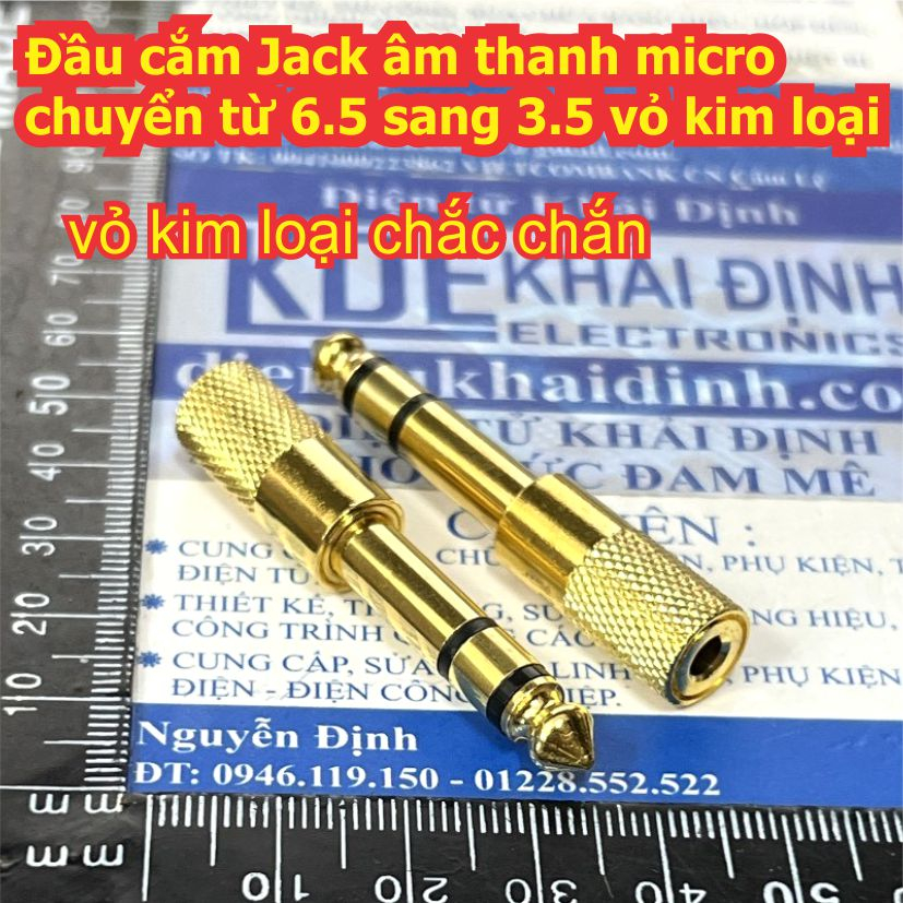 Đầu cắm Jack âm thanh micro chuyển từ 6.5 sang 3.5 vỏ kim loại kde0389a