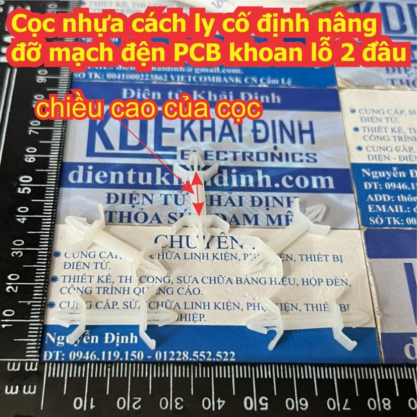 Cọc nhựa cách ly cố định nâng đỡ mạch đện PCB khoan lỗ 2 đầu ST XL-5 L-10 XL-16 XL-28 cao 5mm ~ 28mm kde0432