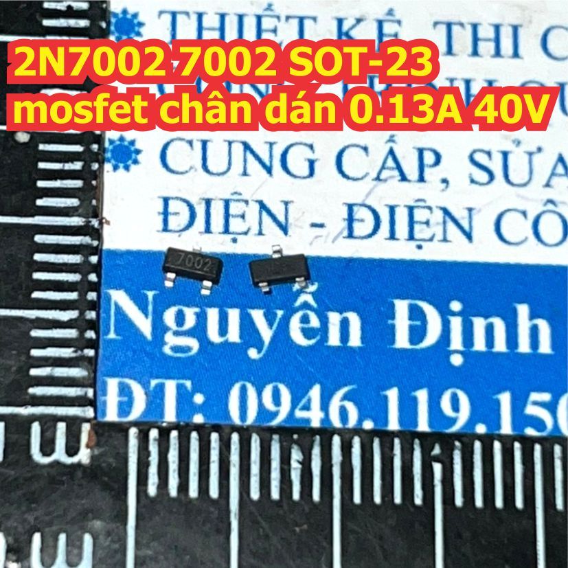 2N7002 7002 SOT-23 mosfet chân dán 0.13A 40V kde0253