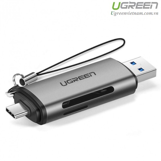 Đầu đọc thẻ nhớ SD/TF chuẩn USB Type C và USB 3.0 Ugreen 50706 chính hãng