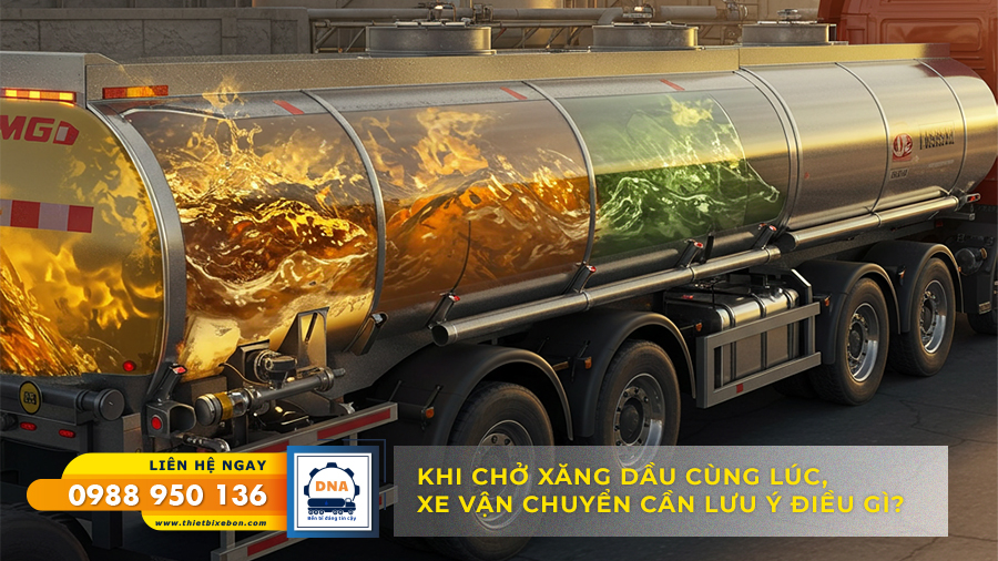 KHI CHỞ XĂNG DẦU CÙNG LÚC, XE VẬN CHUYỂN CẦN LƯU Ý ĐIỀU GÌ?
