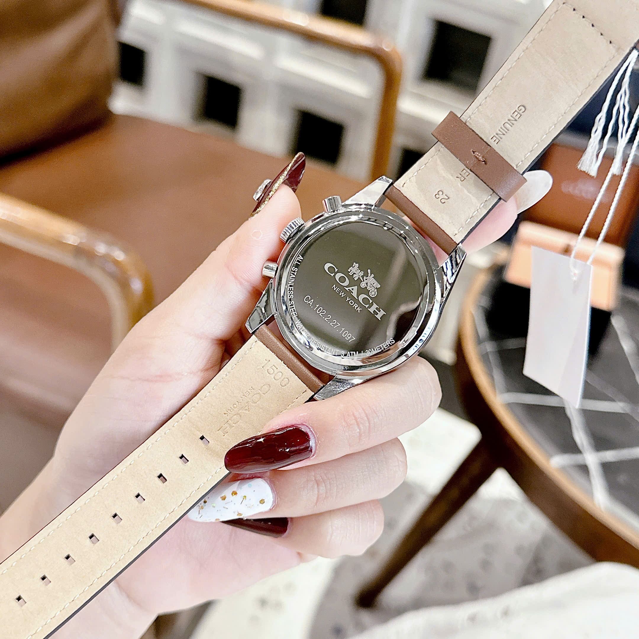 Đồng Hồ Coach Sullivan |Nam Giới |6 Kim |Mặt Trắng |Dây Da Nâu |Máy Pin (Quartz) |Size 41mm |donghogiatot.vn
