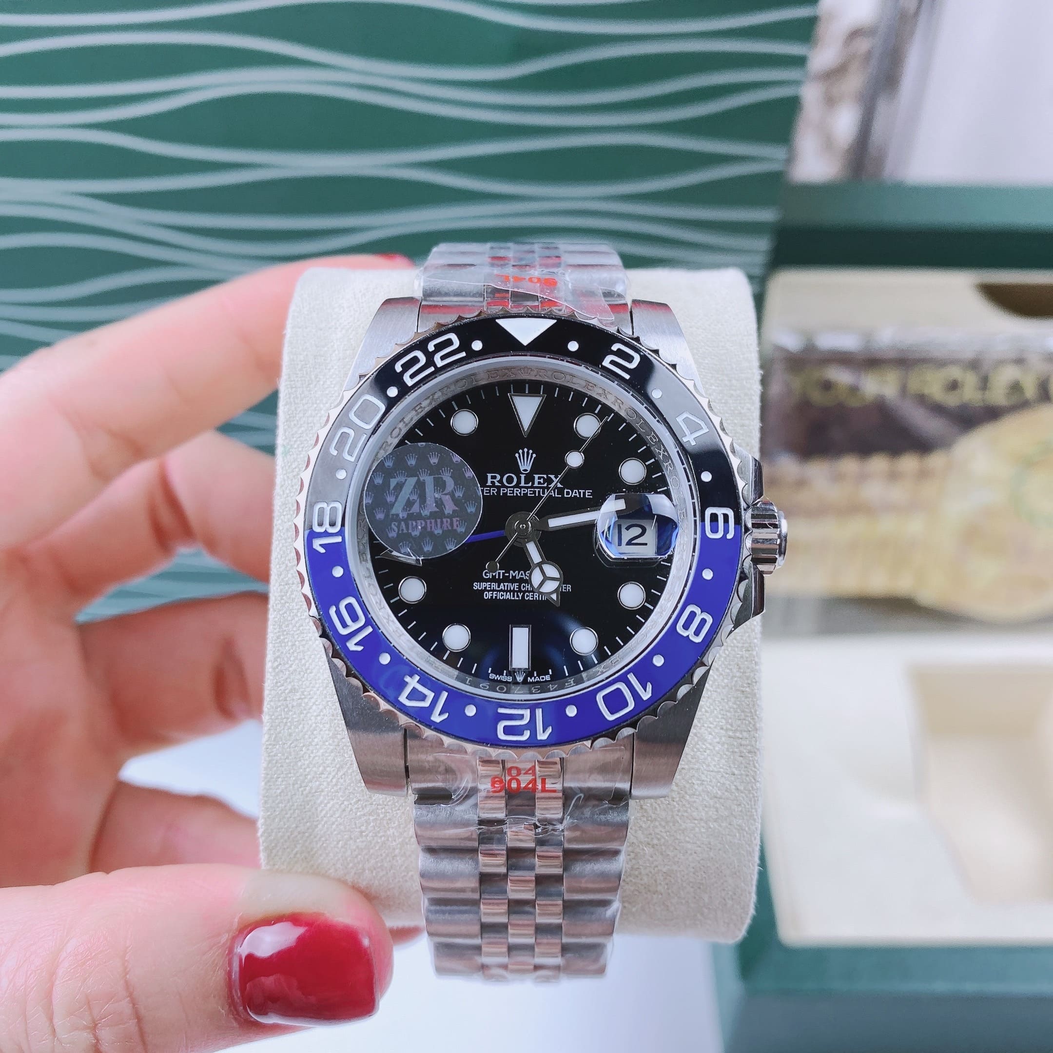 Đồng Hồ Rolex GMT Master II |Nam Giới |Niềng Xanh Đen |Dây Kim Loại Silver |Máy Cơ (Automatic) |Size 40mm |donghogiatot.vn