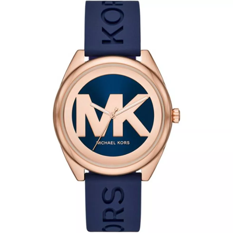 Đồng Hồ Michael Kors Janelle |Nữ Giới |Rose Gold |Dây Silicone Xanh Dương |Máy Pin (Quartz) |Size 40mm |donghogiatot.vn