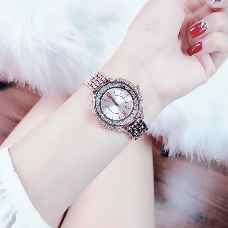Đồng Hồ Davena Đính Đá Swarovski |Nữ Giới |Dây Kim Loại Rose Gold |Máy Pin (Quartz) |Size 32mm |donghogiatot.vn