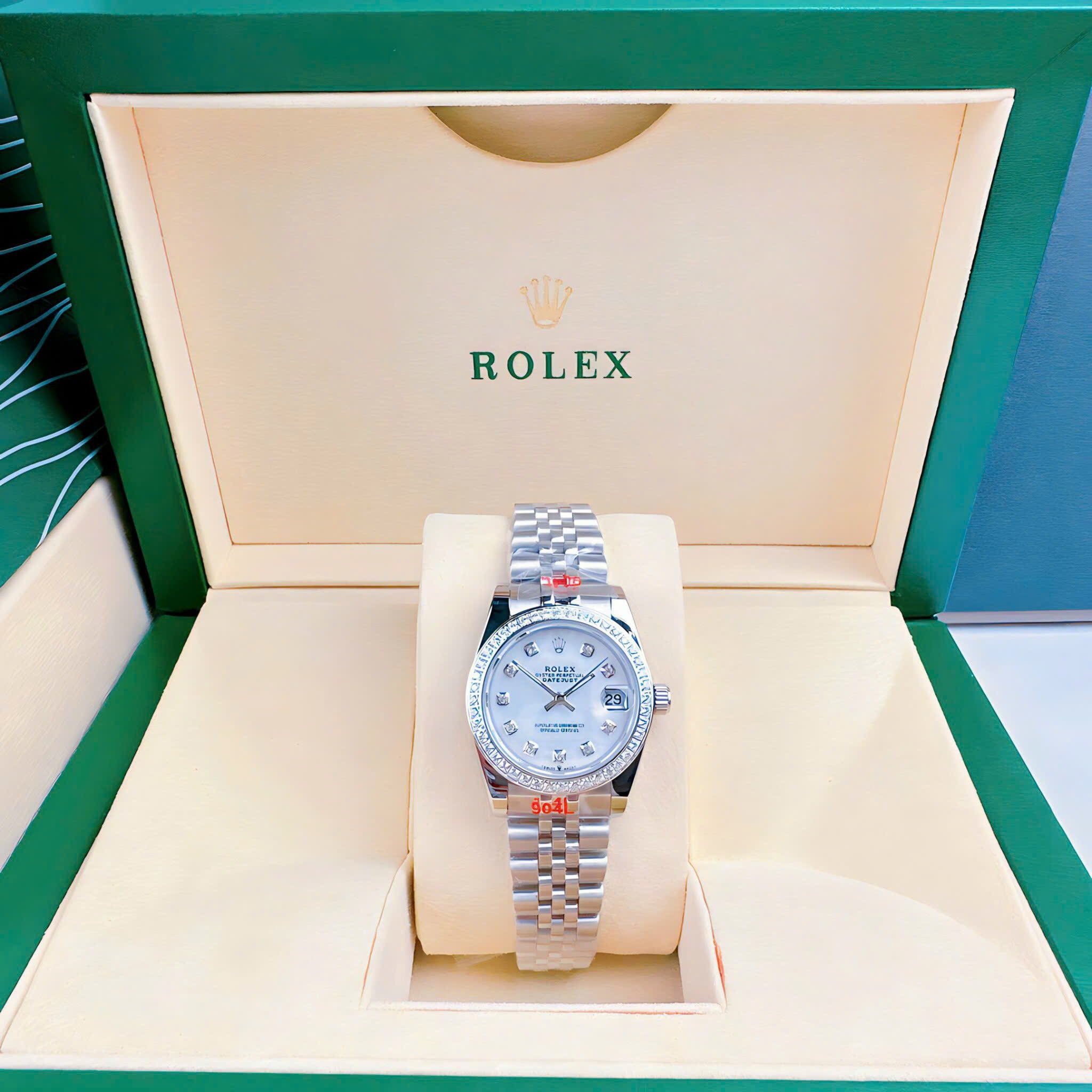 Đồng Hồ Rolex Đính Đá |Nữ Giới |Mặt Trắng |Dây Kim Loại Silver |Máy Pin (Máy Quartz) |Size 31mm |donghogiatot.vn
