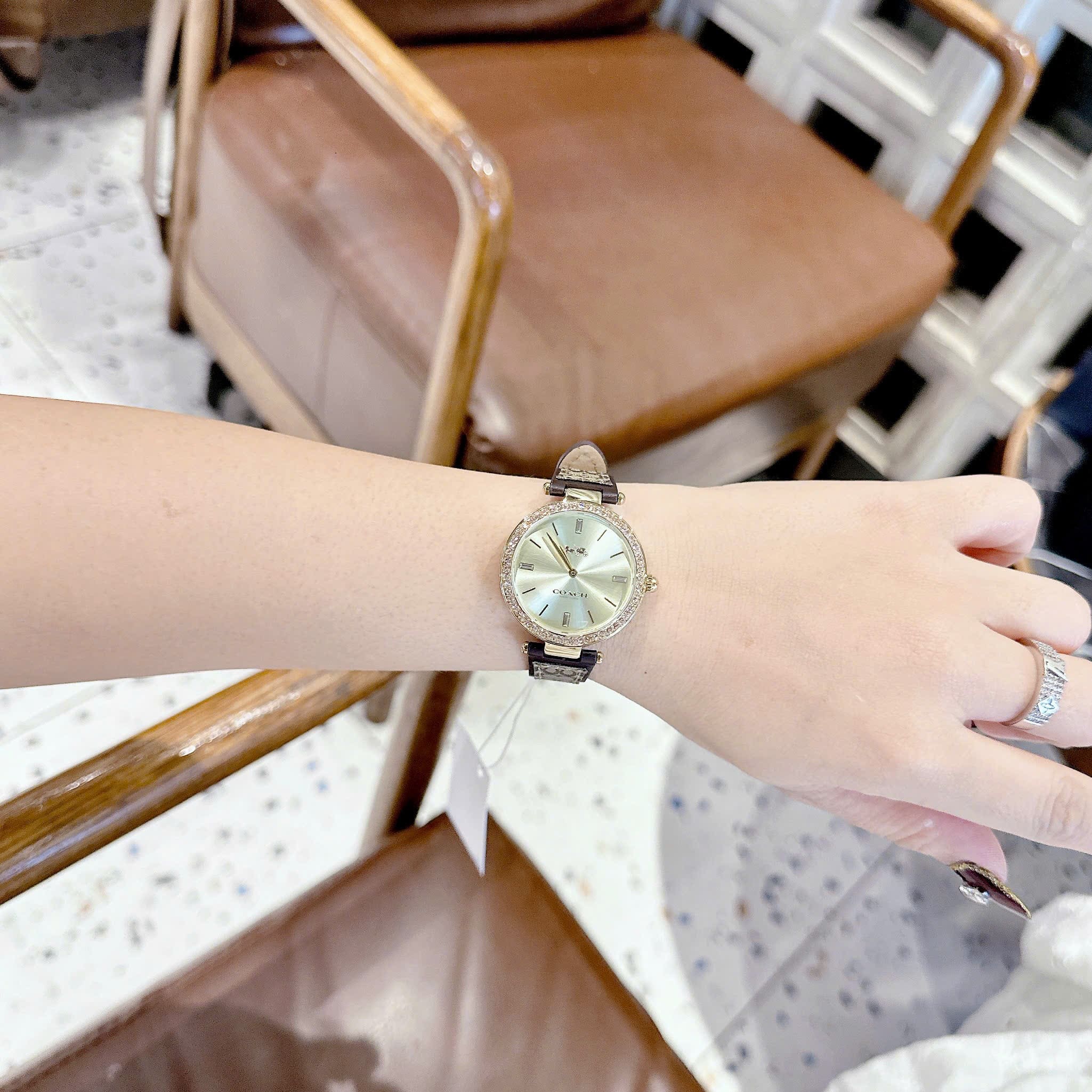 Đồng Hồ Coach Pretty In Every Little |Nữ Giới |Vàng Gold |Dây Da Nâu |Máy Pin (Quartz) |Size 32mm |donghogiatot.vn