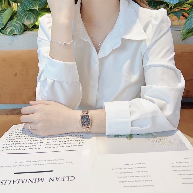 Đồng Hồ Davena Mặt Chữ Nhật |Nữ Giới |Full Đá Nhũ Xanh |Dây Kim Loại Rose Gold |Máy Pin (Quartz) |Size 25x36mm |donghogiatot.vn