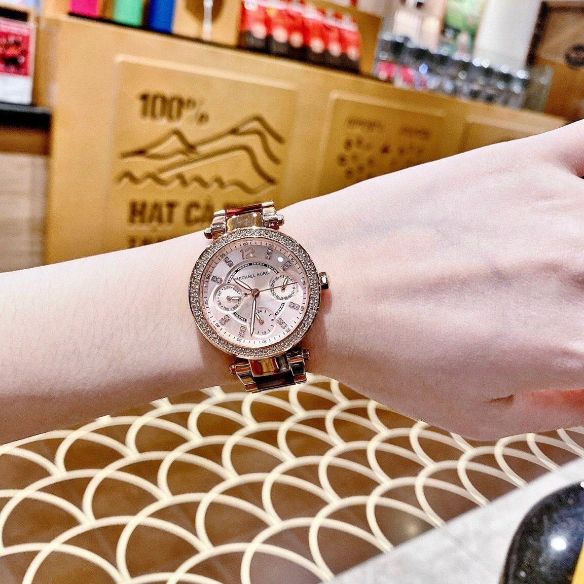 Đồng Hồ Michael Kors Parker Mini |Nữ Giới |Dây Kim Loại Mix Acetate Đỏ |Máy Pin (Quartz) |Size 33mm |donghogiatot.vn