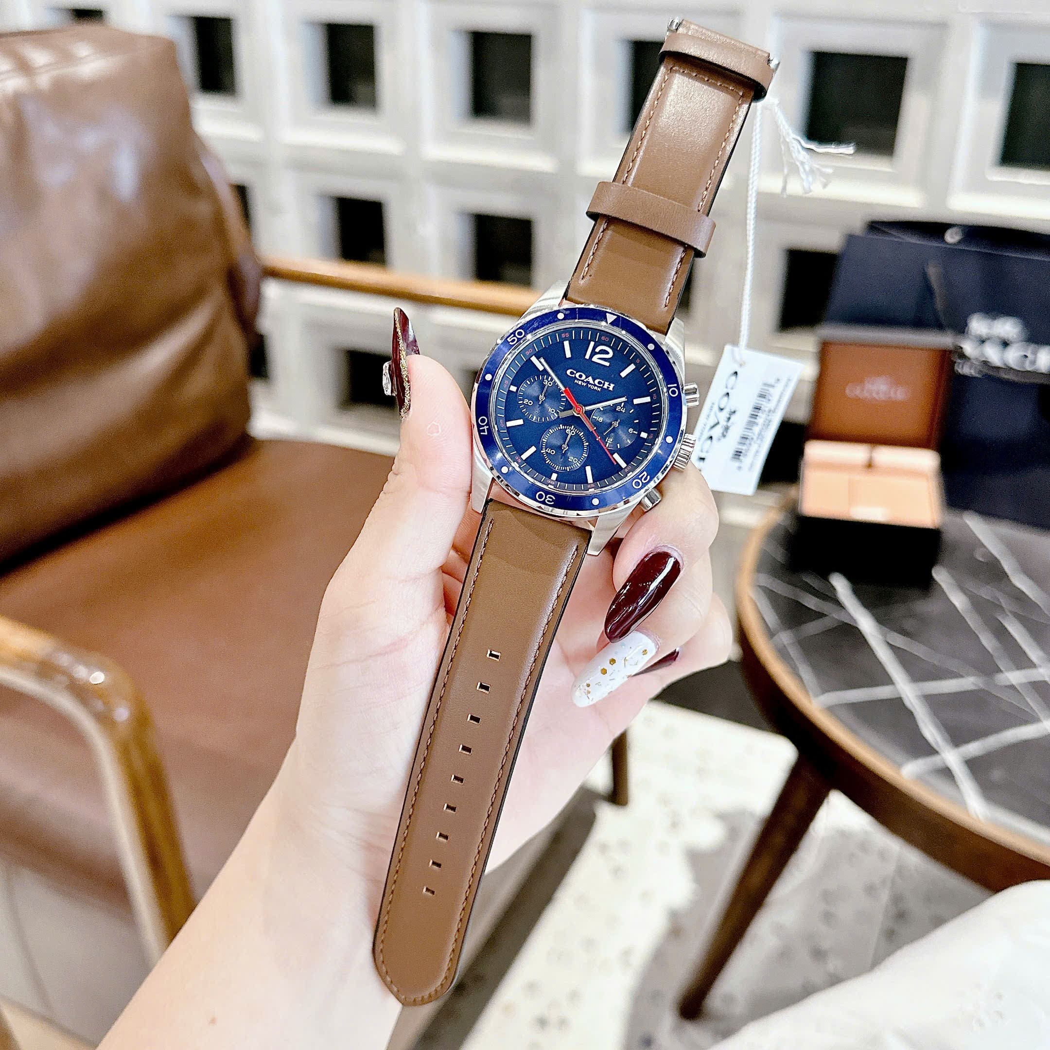 Đồng Hồ Coach Sullivan Sport Choronograph |Nam Giới |Xanh Dương |Dây Da Nâu |Máy Pin (Quartz) |Size 41mm |donghogiatot.vn