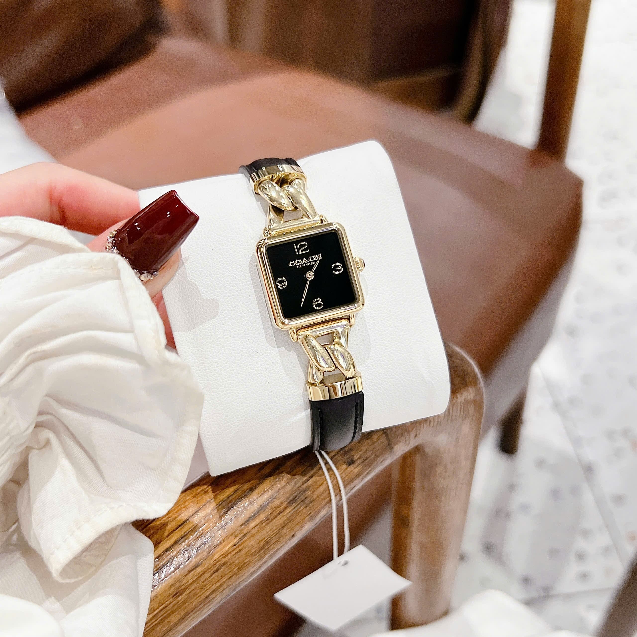 Đồng Hồ Coach Cass 14504356 |Nữ Giới |Vàng Gold |Dây Da Đen |Máy Pin (Quartz) |Size 22mm |donghogiatot.vn