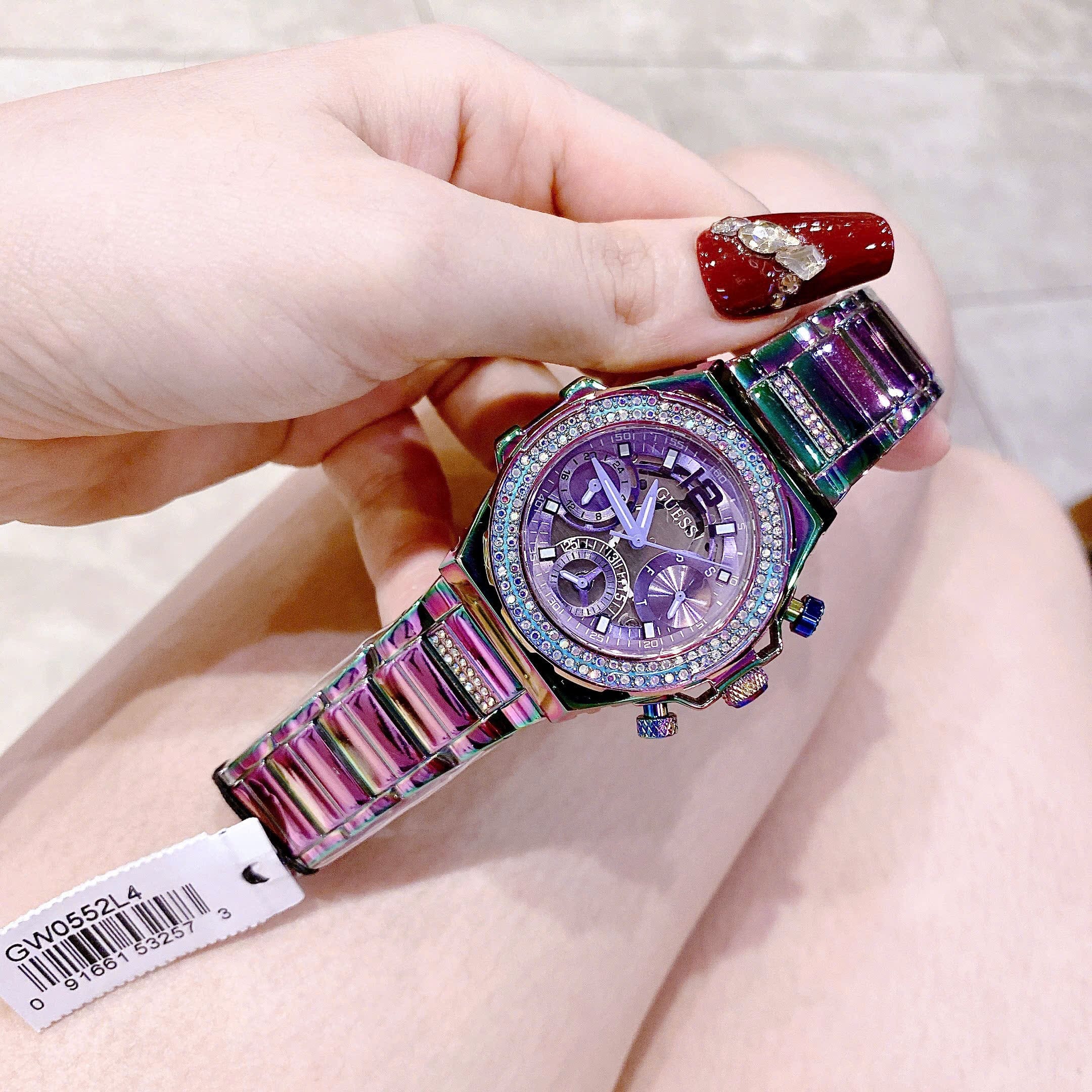 Đồng Hồ Guess Fusion |Nữ Giới |Đính Đá |Dây Kim Loại Màu Tím |Máy Pin (Quartz) |Size 36mm |donghogiatot.vn