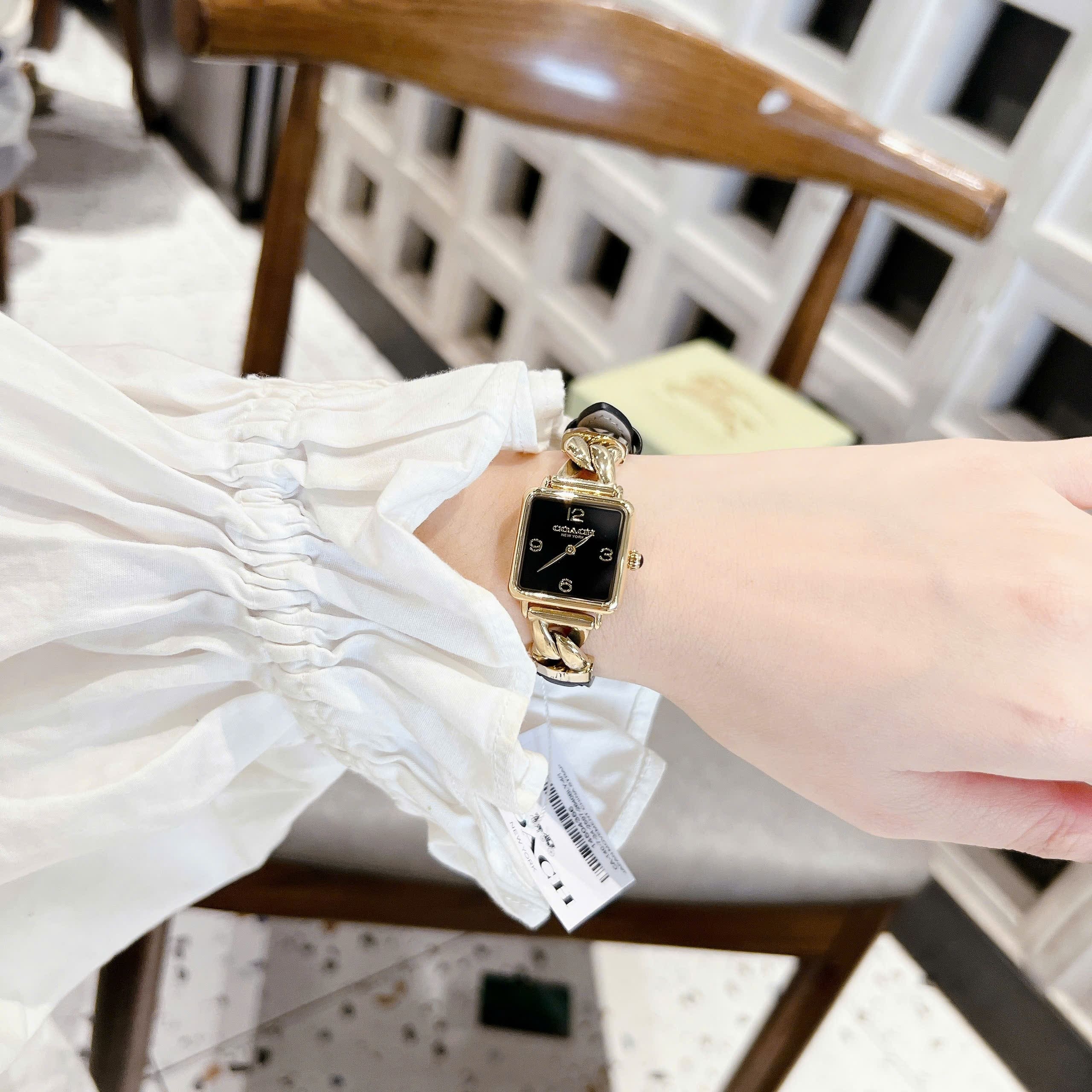 Đồng Hồ Coach Cass 14504356 |Nữ Giới |Vàng Gold |Dây Da Đen |Máy Pin (Quartz) |Size 22mm |donghogiatot.vn