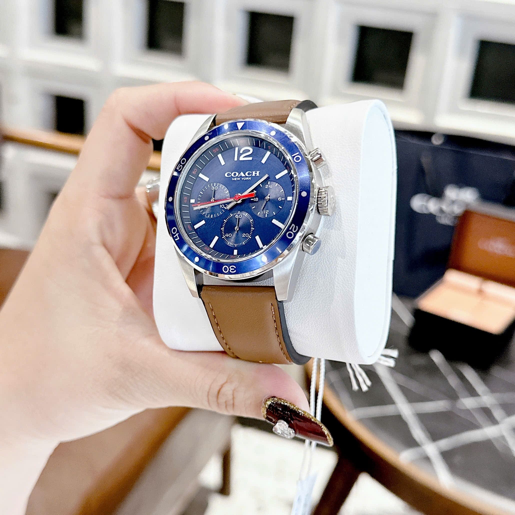 Đồng Hồ Coach Sullivan Sport Choronograph |Nam Giới |Xanh Dương |Dây Da Nâu |Máy Pin (Quartz) |Size 41mm |donghogiatot.vn