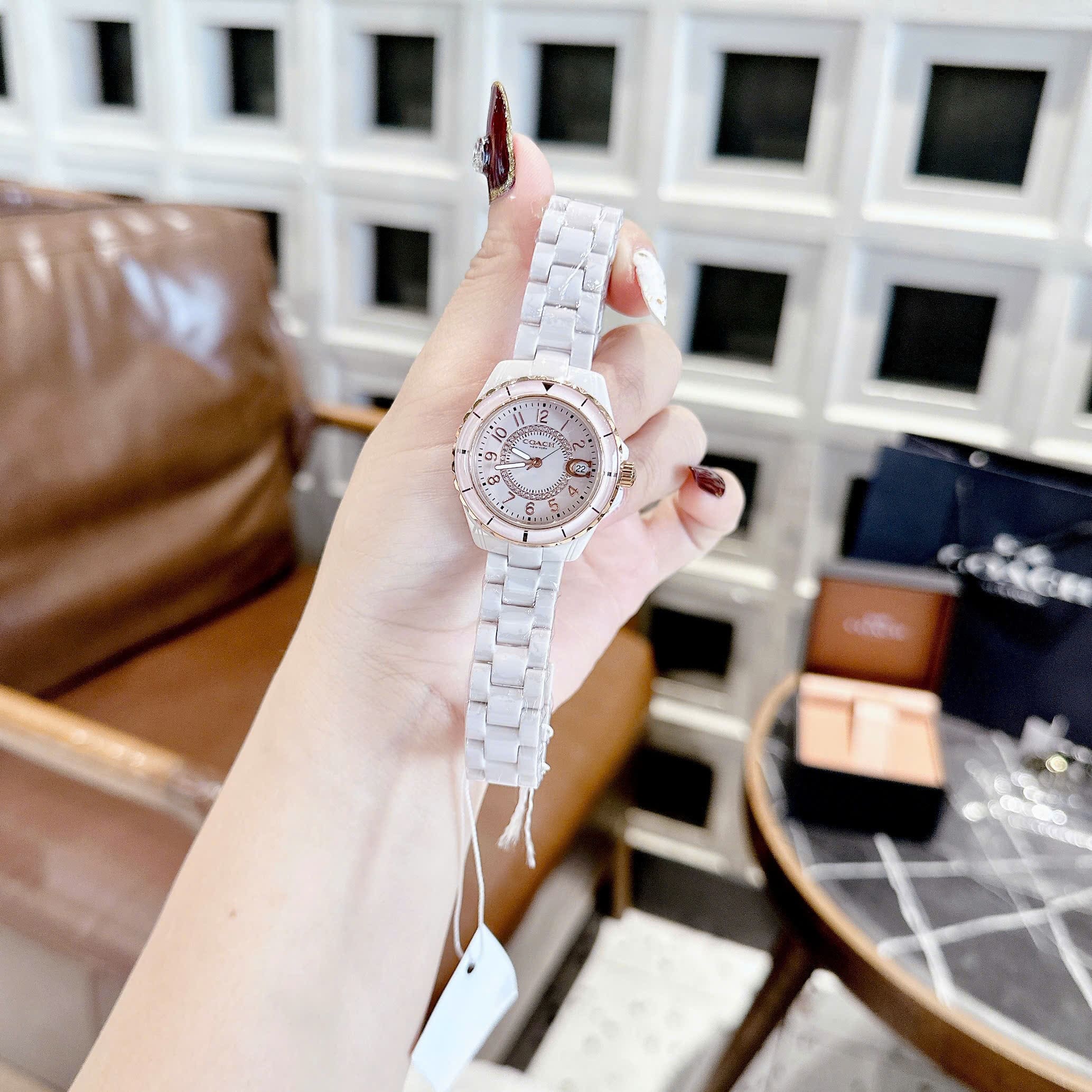 Đồng Hồ Coach Preston |Nữ Giới |Rose Gold |Dây Đá Ceramic Hồng |Máy Pin (Quartz) |Size 32mm |donghogiatot.vn