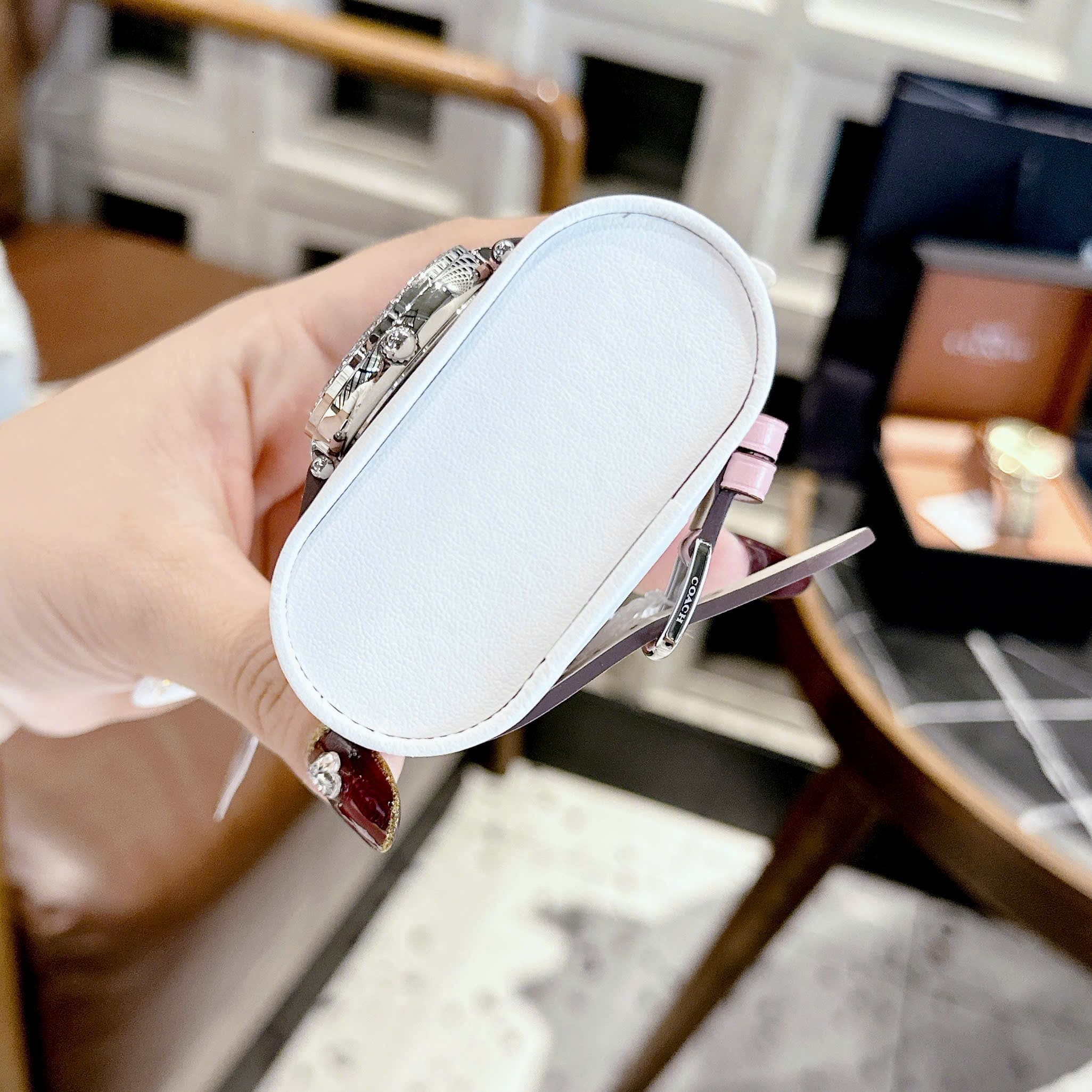 Đồng Hồ Coach Pretty In Every Little |Nữ Giới |Silver |Dây Da Hồng |Máy Pin (Quartz) |Size 32mm |donghogiatot.vn