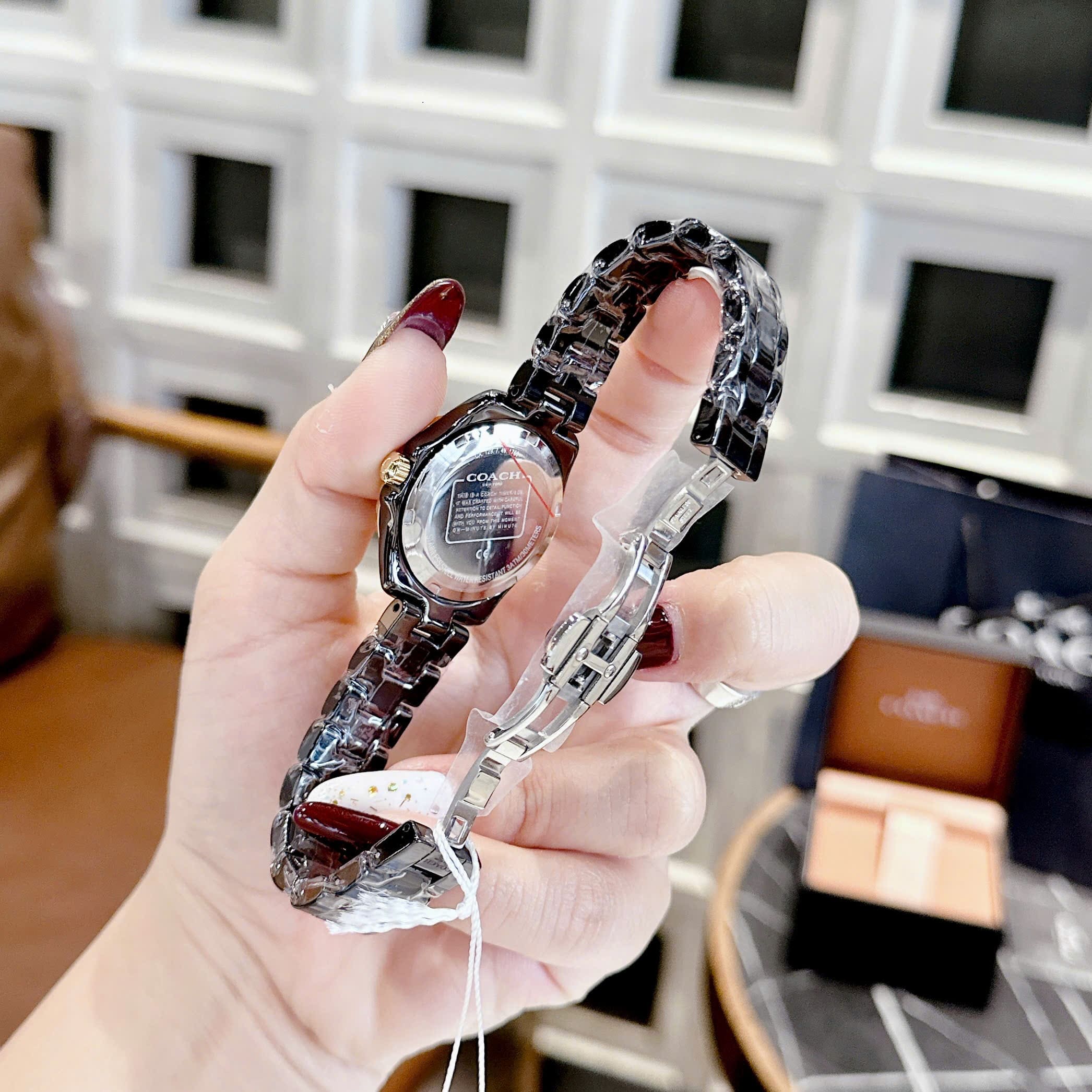 Đồng Hồ Coach Preston |Nữ Giới |Vàng Gold |Dây Đá Ceramic Đen |Máy Pin (Quartz) |Size 32mm |donghogiatot.vn