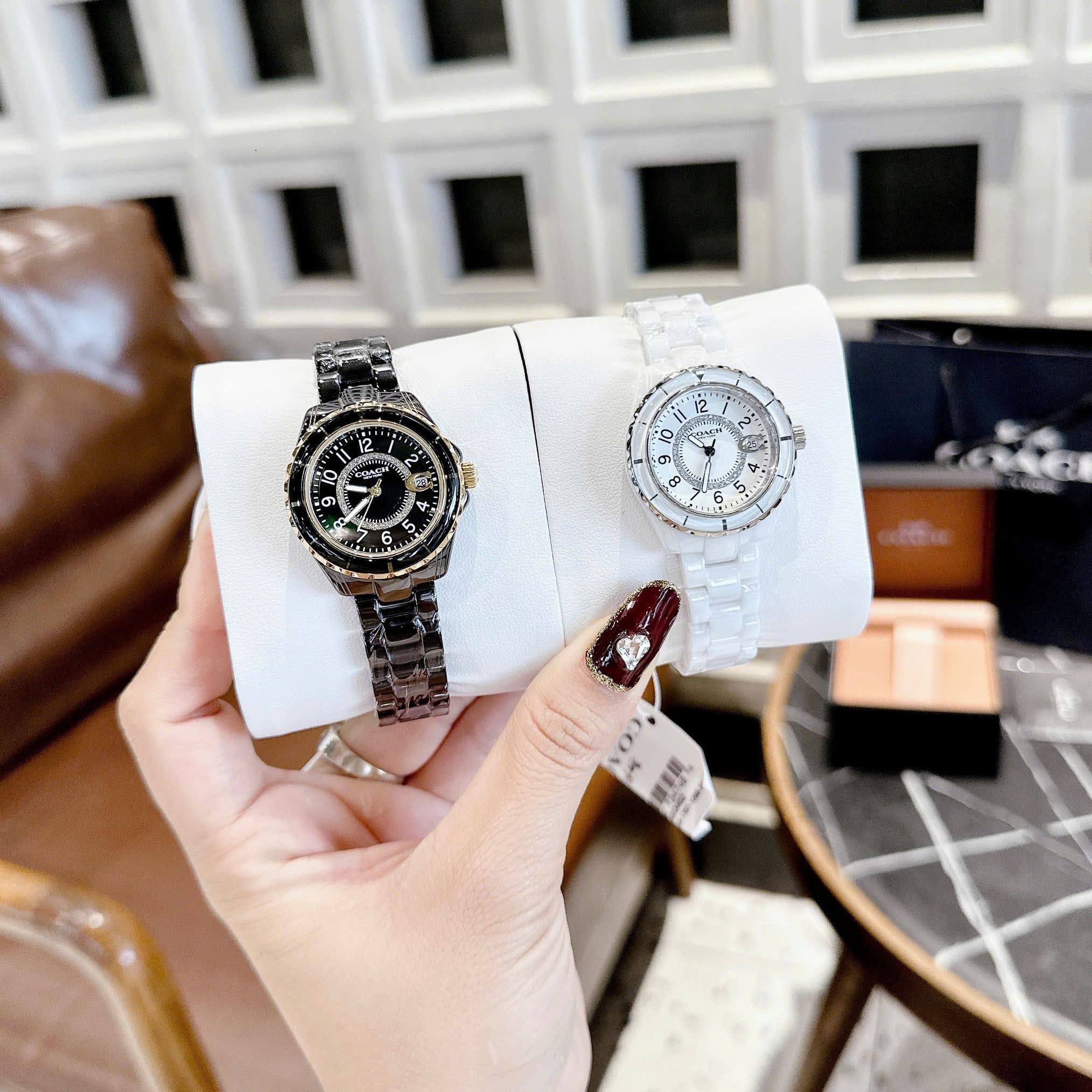 Đồng Hồ Coach Preston |Nữ Giới |Vàng Gold |Dây Đá Ceramic Đen |Máy Pin (Quartz) |Size 32mm |donghogiatot.vn
