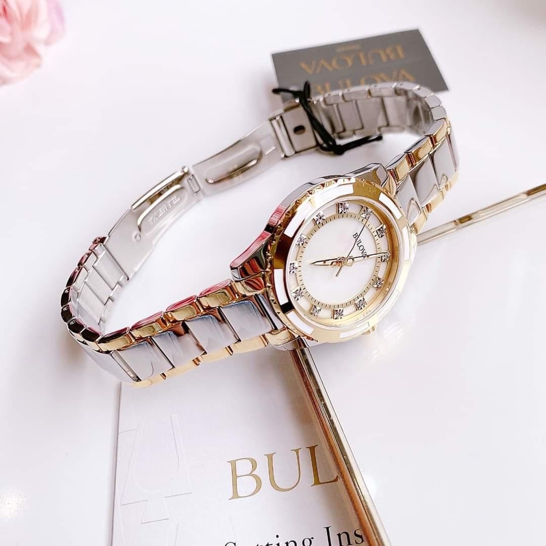Đồng Hồ Bulova Classic |Nữ Giới |Đính Đá |Dây Kim Loại Vàng Gold |Máy Pin (Quartz) |Size 32mm |donghogiatot.vn