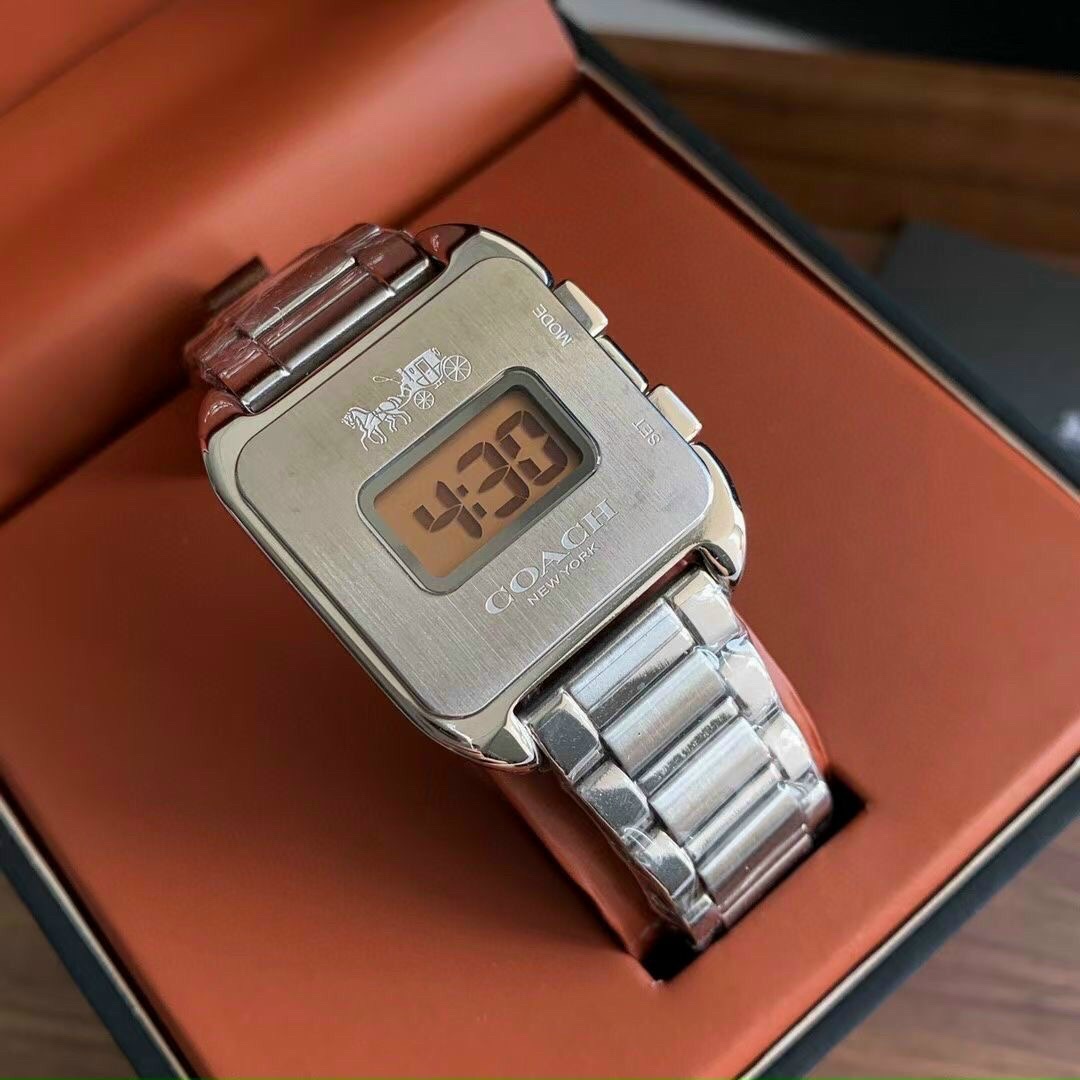 Đồng Hồ Coach Điện Tử |Nữ Giới |Mặt Vuông |Dây Kim Loại Silver |Máy Pin (Quartz) |Size 33mm |donghogiatot.vn