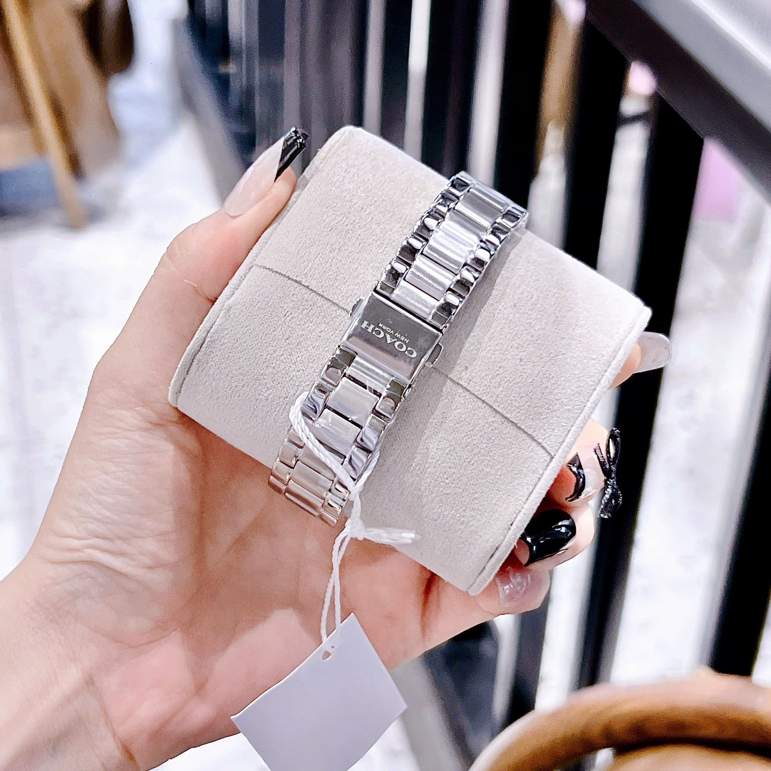 Đồng Hồ Coach Preston |Nữ Giới |Mặt Full Đá Swarovski |Dây Kim Loại Silver |Máy Pin (Quartz) |Size 36mm |donghogiatot.vn