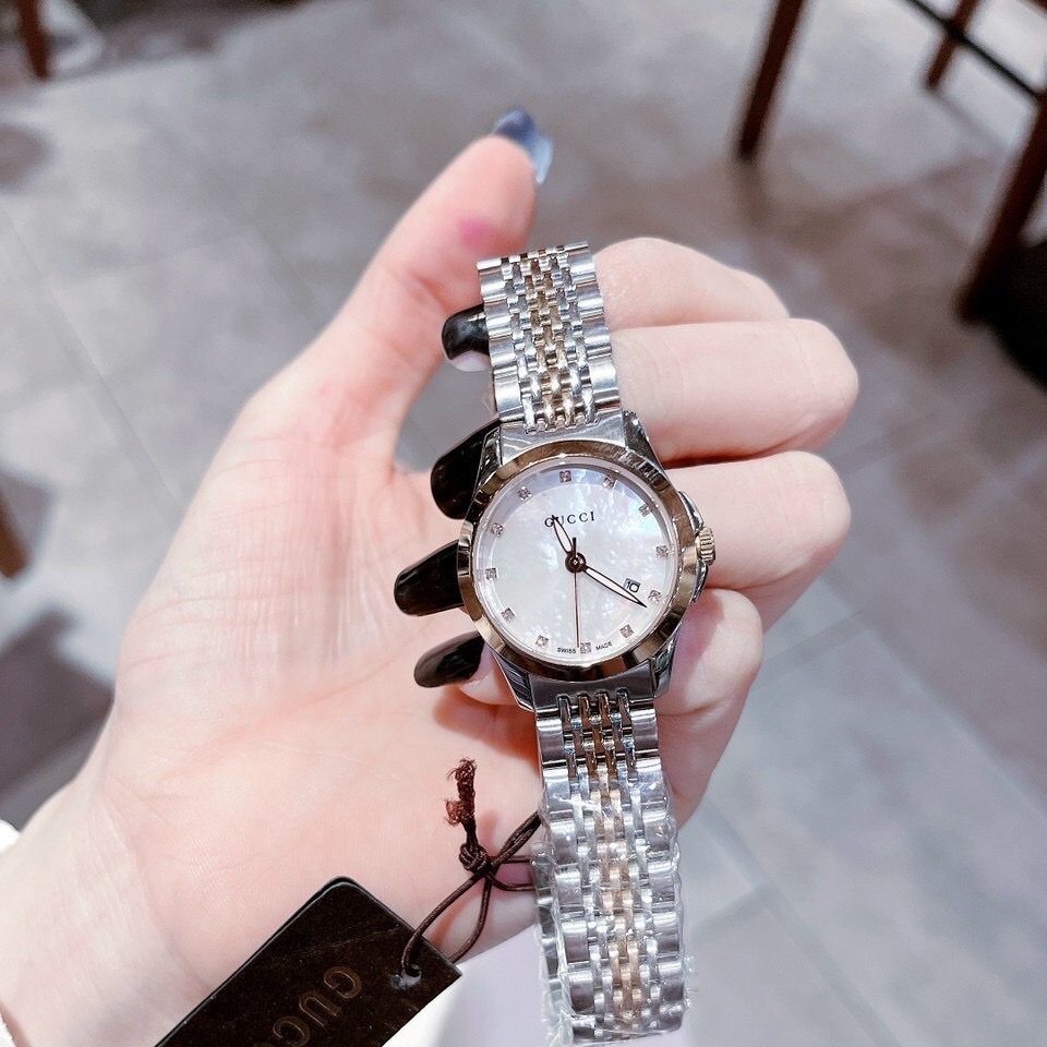 Đồng Hồ Gucci G-Timeless |Nữ |Mặt Xà Cừ Trắng |Dây Kim Loại Demi Rose Gold |Máy Pin (Quartz) |Size 29mm |donghogiatot.vn